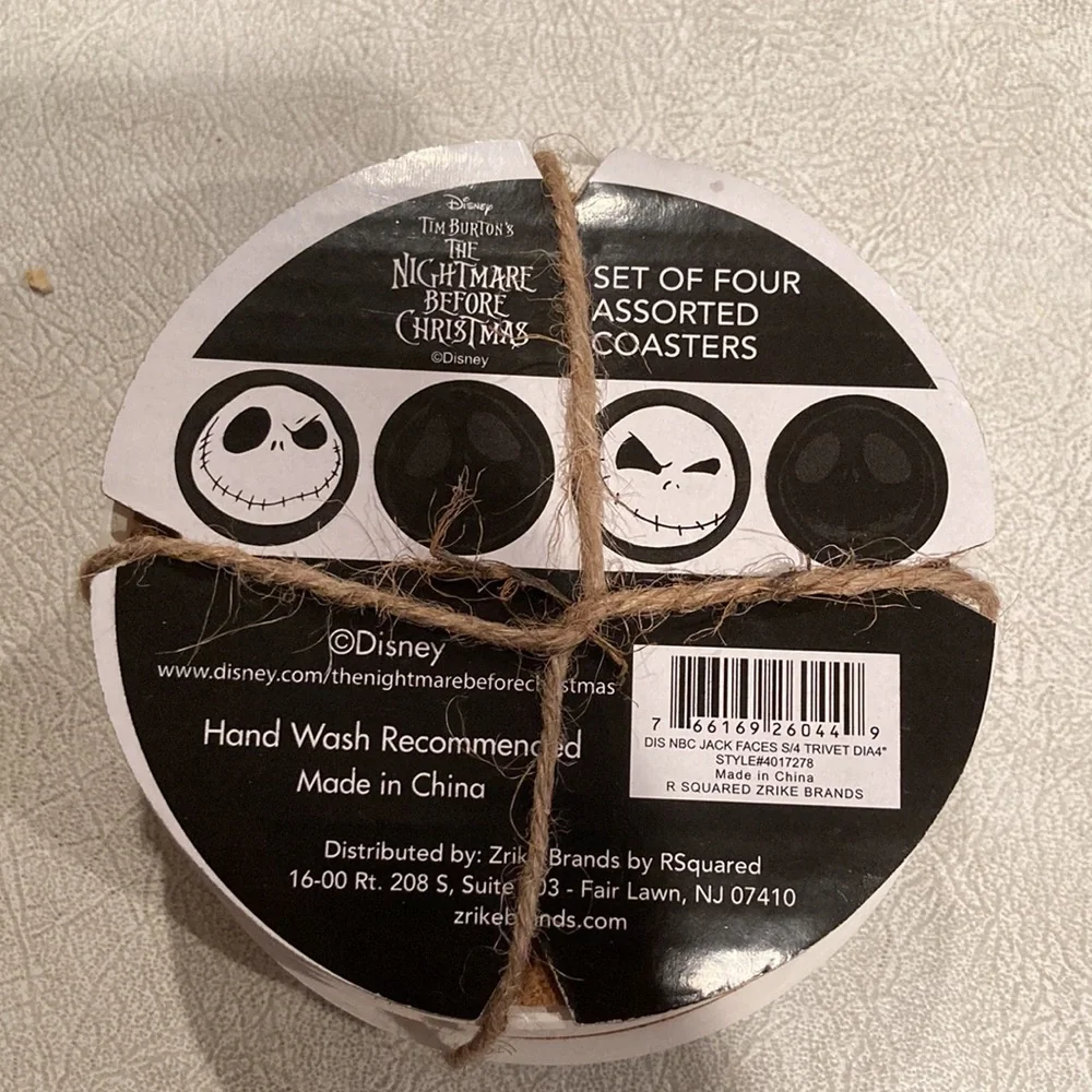 Set of four nightmare before Christmas coasters brand new